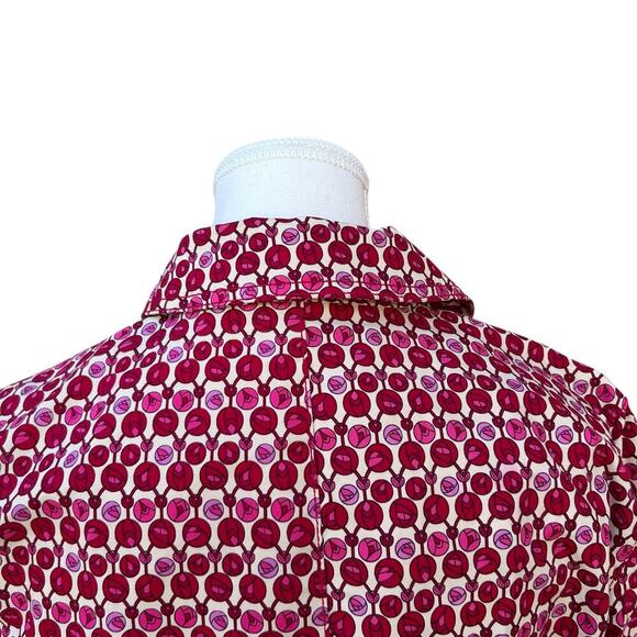 GAP Spring Tulips Pink Red Trench Coat Size Medium Coat - Picture 3 of 7